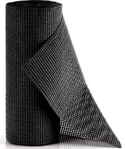 SWILIX ® Antislipmat Voor Kasten En Lades, Douchemat - Badkamermat - Badmat, Dienblad, Vloer - 4 Meter Rol - Anti Slip Mat - 400 X 30 Cm - Zwart