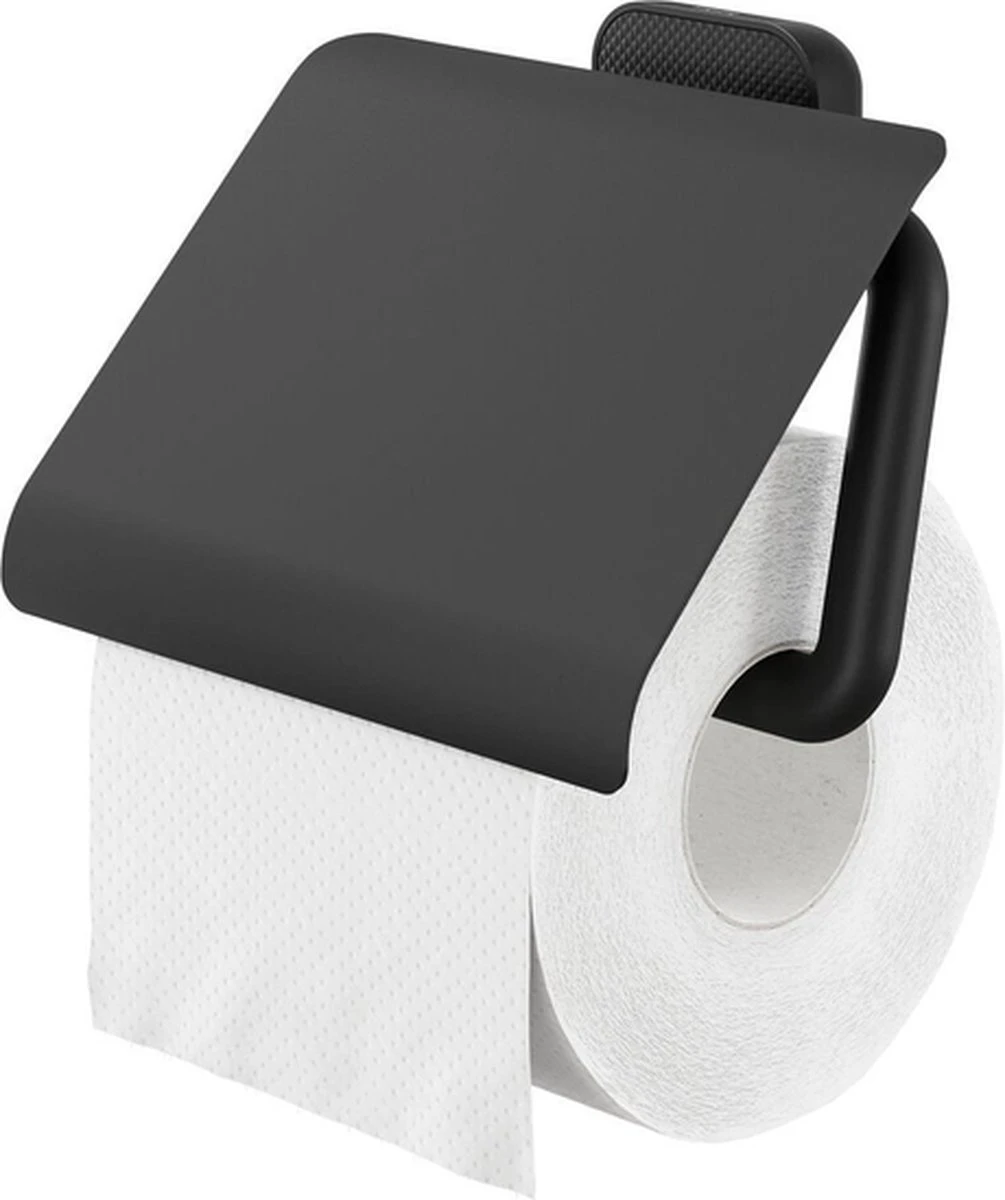 Tiger Carv - Toiletrolhouder Met Klep - Zwart 9 Tiger Carv - Toiletrolhouder Met Klep - Zwart - Afbeelding 7