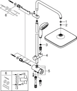 GROHE QuickFix Vitalio Start 250 Regendouche - □ 25 Cm - Vierkant - Zonder Kraan - Chroom -Woonwinkel 1011x1200 1