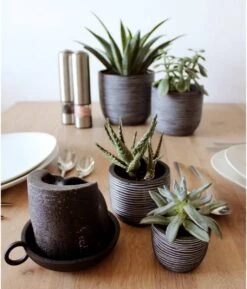 Capi Europe - Set Van 4 - Bloempot Binnen - Rib Antraciet -Woonwinkel 1026x1200