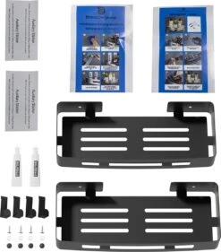 BrandtBergkamp RVS Doucherek 2 Laags – Zonder Boren – Doucherekje Hangend – Badkamerrek Zwart -Woonwinkel 1054x1200 3