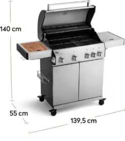 Burnhard Gas BBQ Big FRED Deluxe - 4 Branders - Incl. Keramische Infraroodbrander & Afdekhoes - Deluxe -Woonwinkel 1063x1200 2