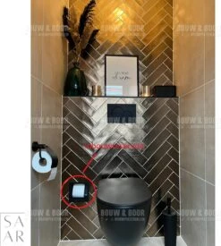 SAAR -Inbouw Toilet Reserve Rolhouder RVS - Met - MAT ZWART - Inzetstuk , (uitneembaar) -72 X 20 X 13 Cm - Inbouwdiepte 12 Cm -Woonwinkel 1078x1200 5