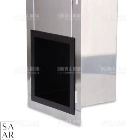 SAAR -Inbouw Toilet Reserve Rolhouder RVS - Met - MAT ZWART - Inzetstuk , (uitneembaar) -72 X 20 X 13 Cm - Inbouwdiepte 12 Cm -Woonwinkel 1083x1200 1