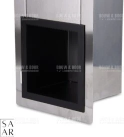 SAAR -Inbouw Toilet Reserve Rolhouder RVS - Met - MAT ZWART - Inzetstuk , (uitneembaar) -72 X 20 X 13 Cm - Inbouwdiepte 12 Cm -Woonwinkel 1083x1200 3