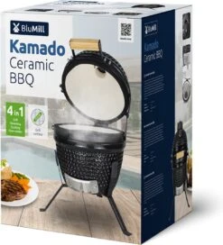 BluMill Kamado BBQ Egg - Kamado 13 Inch - Incl. Vlees Thermometer - Houtskoolbarbecues - Zwart - Ø 27cm -Woonwinkel 1090x1200