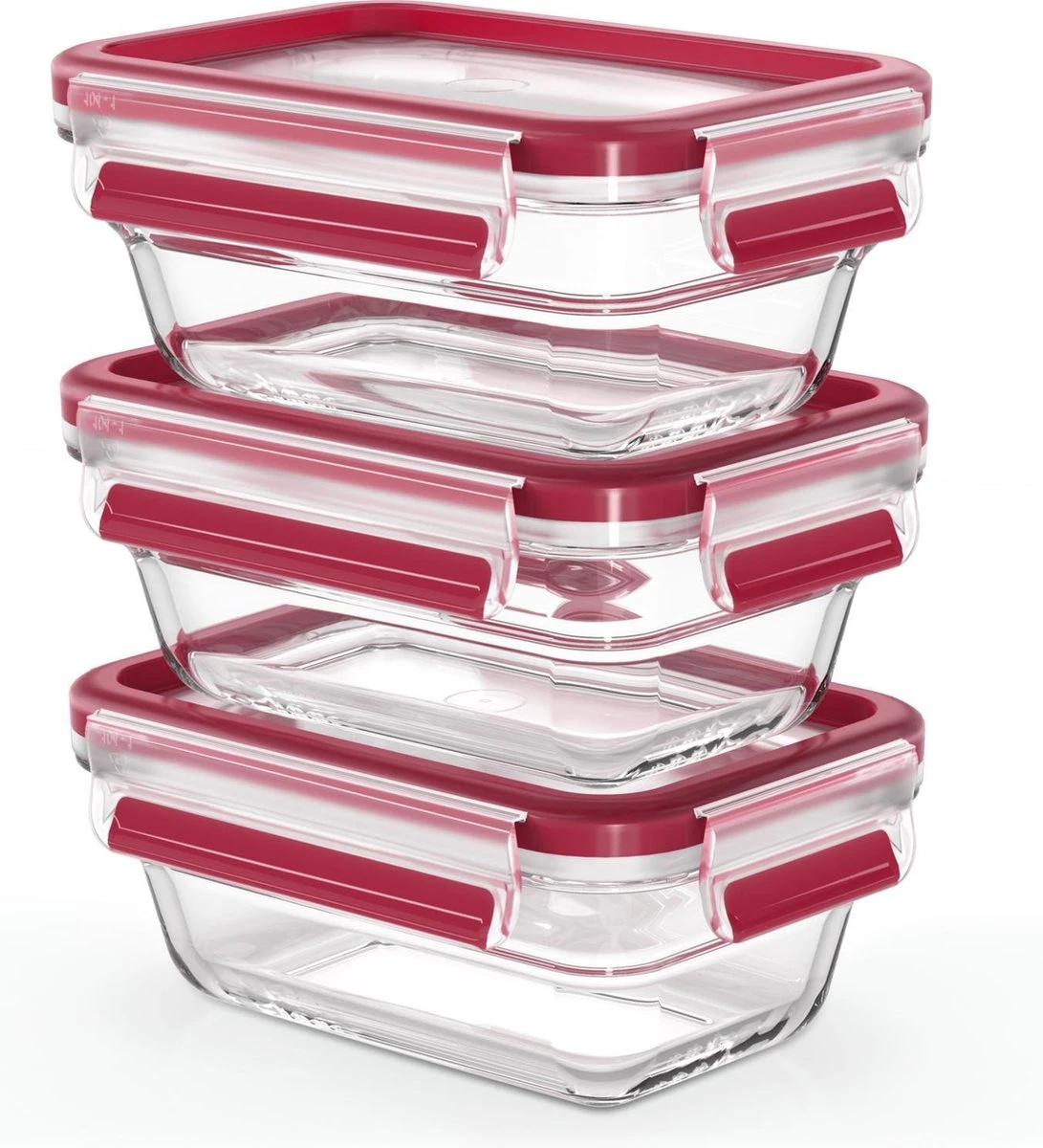 Tefal MasterSeal Glass - 3 X 450 Ml - Rechthoekig 3 Tefal MasterSeal Glass - 3 X 450 Ml - Rechthoekig