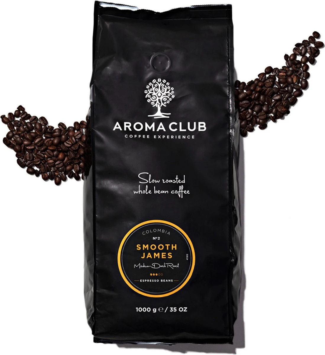 Aroma Club - Koffiebonen 1KG - No. 2 Smooth James - Koffie Intensiteit 3/5 - Espresso & Lungo 3 Aroma Club - Koffiebonen 1KG - No. 2 Smooth James - Koffie Intensiteit 3/5 - Espresso & Lungo