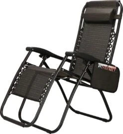 Springos Tuinstoel | Ligstoel | Opvouwbaar | Verstelbaar | Ergonomische Hoofdsteun | Bruin / Zwart -Woonwinkel 1107x1200