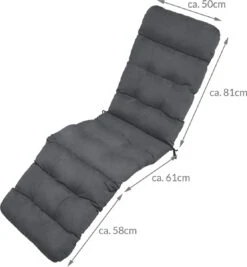 Beautissu Deckchair Kussen 200x50x8 Cm - Ligstoelkussen Antraciet - Matraskussen Voor Hangmatten En Tuin-/terrasstoelen - Flair DC -Woonwinkel 1112x1200