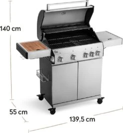 Burnhard Gas BBQ Big FRED Deluxe - 4 Branders - Incl. Keramische Infraroodbrander & Afdekhoes - Deluxe -Woonwinkel 1113x1200 1