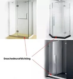 Minismus Douchedeurafdichting Met Waterkering (2 Strips Van 1 Meter, Makkelijk Inkortbaar) - Waterstopper Geschikt Voor Glas Van 6 Tot 8 Mm - Douchedorpel - Lekstrip Voor Horizontale Bevestiging -Woonwinkel 1113x1200 2