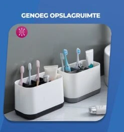 Roegaarden Tandenborstelhouder – Badkamer Organizer – 6 Sorteervakken - Met Lekbak -Wit -Woonwinkel 1132x1200 9