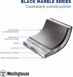 Westinghouse Hapjespan Inductie - Ø 32 Cm - Zwart Marmer - Met Deksel -Woonwinkel 1134x1200 3