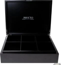 Invicto Products Theedoos 6 Vaks - Ruimte Voor 120 Theezakjes - Bamboe - Anti Slip En Anti Kras - Zwart -Woonwinkel 1136x1200 3