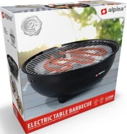 Alpina Elektrische BBQ - Tafel-Barbecue - Geen Rook - Binnen Barbecueën - 1250W - Ø 30 Cm - Zwart -Woonwinkel 1137x1200 2