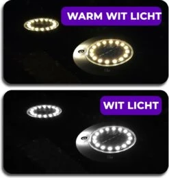 Shutterlight® 16 LED Solar Grondspot - Tuinverlichting - Zonlichtsensor - Zonne-energie - Matte Zwart - Warm Wit Licht - 4 Stuks - Buiten -Woonwinkel 1142x1200 1