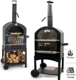 MaxxGarden Pizza Oven Buiten - Houtskool – Incl. Pizzasteen - 45x65x158cm -Woonwinkel 1146x1200 2
