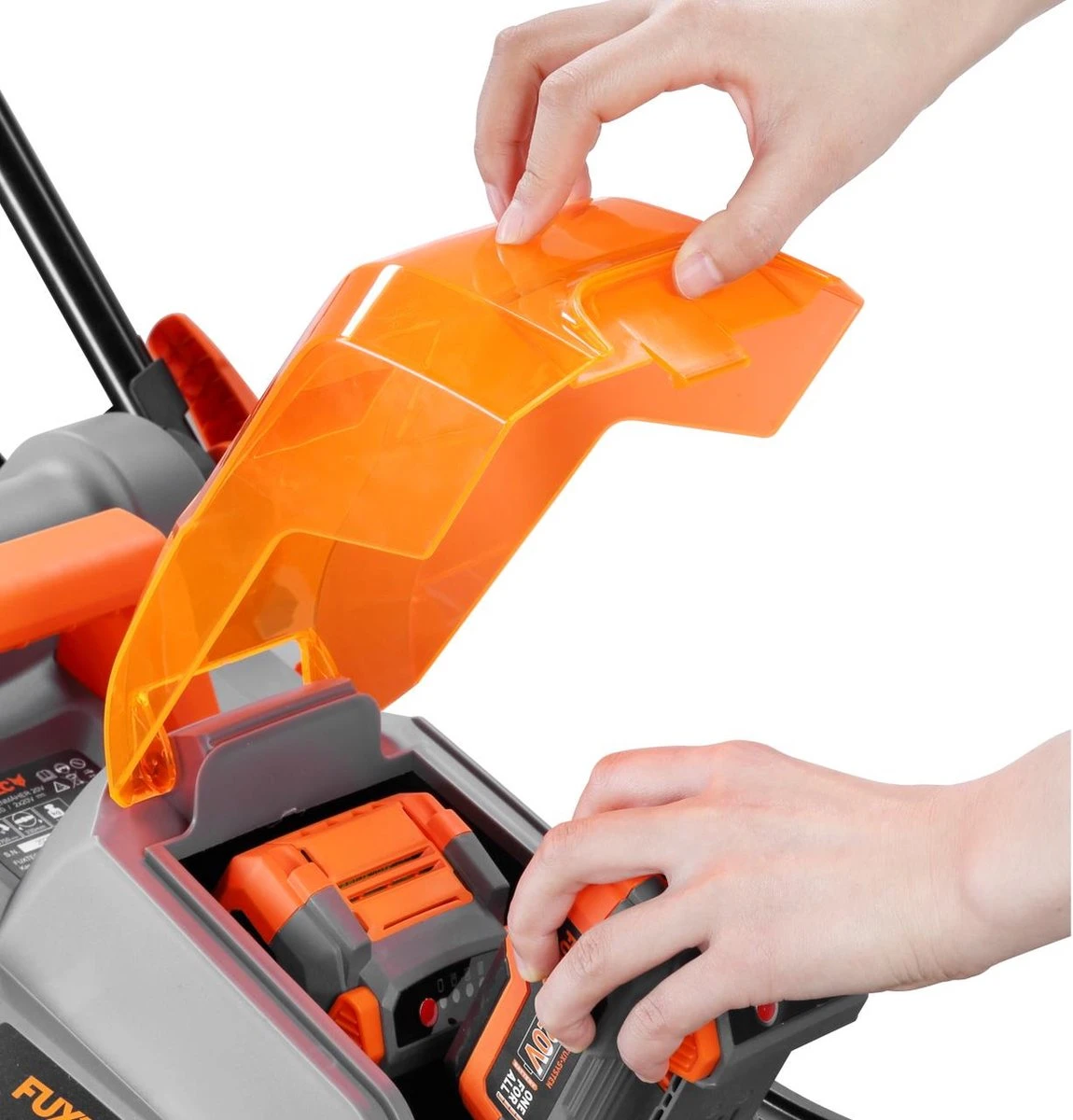 FUXTEC Grasmaaier Accu 40V (2x 20V) - Set Met Batterij (2x 2Ah) En Lader (2.4A Dubbellader) 12 FUXTEC Grasmaaier Accu 40V (2x 20V) - Set Met Batterij (2x 2Ah) En Lader (2.4A Dubbellader) - Afbeelding 10