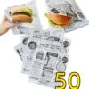 Rainbecom - 50 Stuks - 19 X 17 Cm - Hamburger Zakje Papier - Vetvrij Papier - Papieren Zak Voor Sandwiches - Krant -Woonwinkel 1157x1200 1