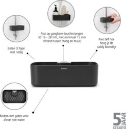 Brabantia ReNew Doucherek - Zonder Boren - Dark Grey -Woonwinkel 1173x1200 4