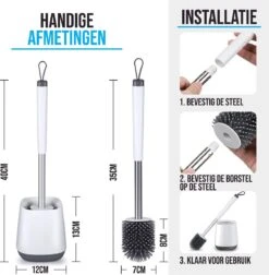 Strex Toiletborstel Siliconen Met Houder - Sneldrogend, Hygiënisch & Antibacteriële Werking - WC Borstel - Toilet Borstel Houder -Woonwinkel 1174x1200 9