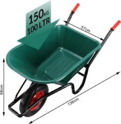 Gardebruk Kruiwagen 100 L - Kunststof Kuip – Tot 150KG Groen -Woonwinkel 1176x1200 5