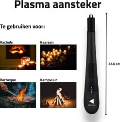 Oplaadbare Lange Elektrische Aansteker - Zwart - Duurzame Plasma Aansteker - Inclusief Cadeauverpakking - BBQ - Kaarsen -Woonwinkel 1177x1200 1