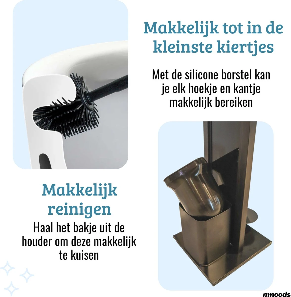 Mmoods Toiletbutler Zwart - WC Borstel Met Toiletrolhouder Vrijstaand - Toiletborstel Siliconen Industrieel Design Mmoods - Reserverolhouder Zonder Boren Staand Met Plankje RVS 6 Mmoods Toiletbutler Zwart - WC Borstel Met Toiletrolhouder Vrijstaand - Toiletborstel Siliconen Industrieel Design Mmoods - Reserverolhouder Zonder Boren Staand Met Plankje RVS - Afbeelding 4