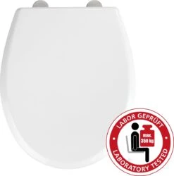 WENKO WC Bril Gubbio - Antibacterieel Wit Duroplast - Easy-Close Sluiting - Fix-Clip Bevestiging In RVS - Belastbaar Tot 350 Kg - Toiletbril - Toiletzitting -Woonwinkel 1184x1200 6