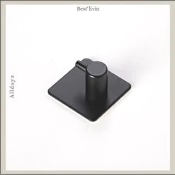 Merkloos Handdoekhaak 4 + 1 GRATIS Set Zonder Boren - RVS - Zwart - Vierkant Zelfklevend - Badjas - Theedoek Hanger Keuken Badkamer Handdoek Haakjes -Woonwinkel 1194x1200 12