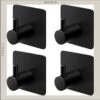 Merkloos Handdoekhaak 4 + 1 GRATIS Set Zonder Boren - RVS - Zwart - Vierkant Zelfklevend - Badjas - Theedoek Hanger Keuken Badkamer Handdoek Haakjes -Woonwinkel 1194x1200 8
