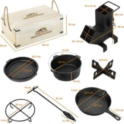 Dutch Mountains Gietijzeren Pannenset 7-delig - Dutch Oven – Braadpan - Grillpan - Hapjespan - Kookset In Houten Transportkist - Deksellifter - Brander 12 Dutch Mountains Gietijzeren Pannenset 7-delig - Dutch Oven – Braadpan - Grillpan - Hapjespan - Kookset In Houten Transportkist - Deksellifter - Brander -Woonwinkel 1196x1200 16