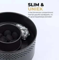 Ozocozy BBQ-ONE Houtskool Tafelbarbecue - Ø30 Cm- Zwart - Incl. Draagtas, Siliconen Bakkwast En RVS-Barbecuetang -Woonwinkel 1197x1200 18