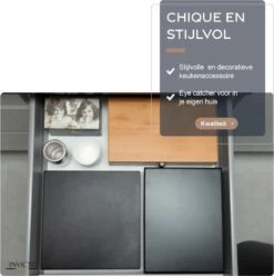 Invicto Products Theedoos 6 Vaks - Ruimte Voor 120 Theezakjes - Bamboe - Anti Slip En Anti Kras - Zwart -Woonwinkel 1197x1200 20