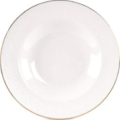 LeRijn® Serviesset Deventer 6 Persoons - 18 Delig - Licht Crème Wit Met Gouden Rand En Motief - Dinerborden - Soepborden - Dessertborden - Borden Servies - Bordenset -Woonwinkel 1198x1200 17