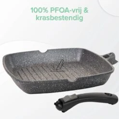 Coninx Grillpan 28CM - Steakpan - Afneembare Handgreep - PFAS-vrij - Grijs -Woonwinkel 1198x1200 32