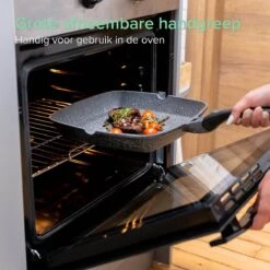 Coninx Grillpan 28CM - Steakpan - Afneembare Handgreep - PFAS-vrij - Grijs -Woonwinkel 1198x1200 33