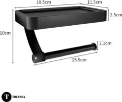 Tolussa Premium WC Rolhouder Zwart Met Plankje - Toiletrolhouder Zwart Met Plankje - Met En Zonder Boren 20 Tolussa Premium WC Rolhouder Zwart Met Plankje - Toiletrolhouder Zwart Met Plankje - Met En Zonder Boren -Woonwinkel 1200x1000 3