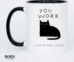 I Work Hard Kat Mok - Katten - Juf Cadeau - Meester Cadeau - Verjaardagscadeau - Cadeau - Verjaardag Cadeau Man - Cadeau Voor Man - Cadeau Voor Vrouw - Mokken - Theeglazen - Koffiekopjes -Woonwinkel 1200x1004 1