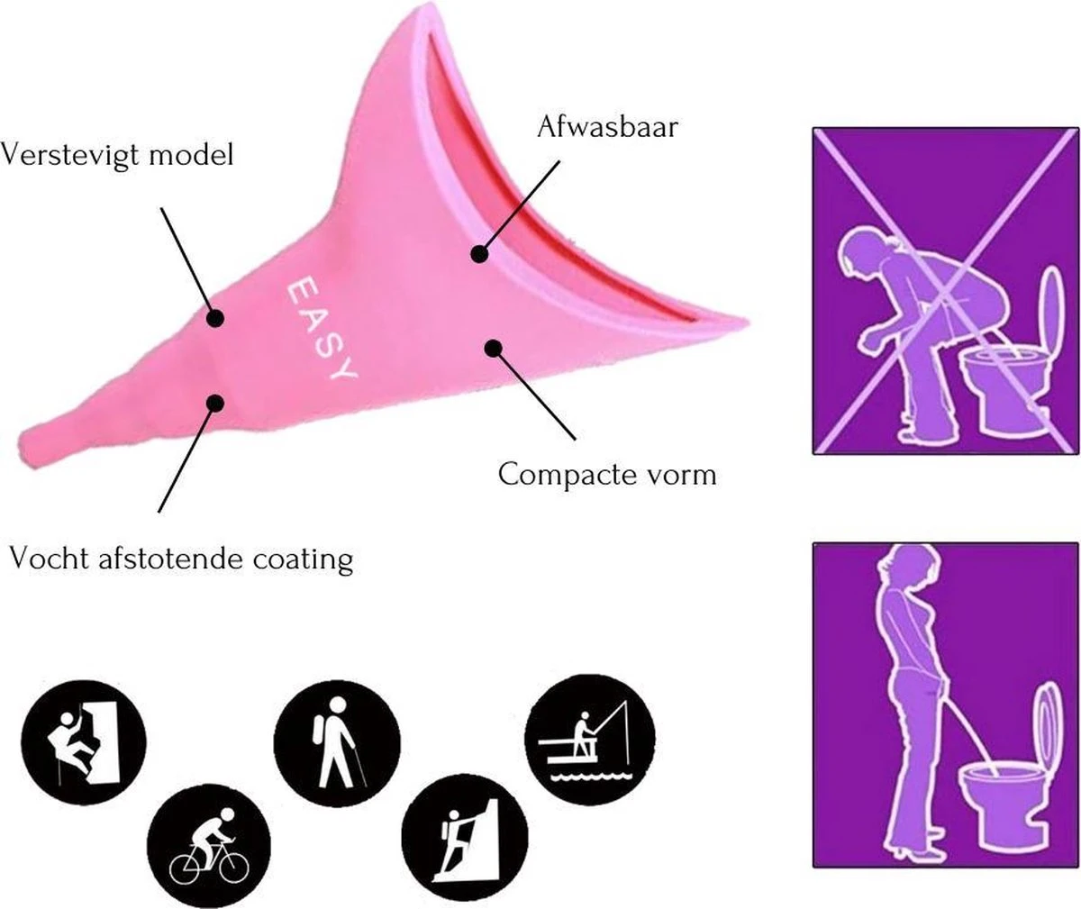 Plastuit - Plastuitje - Herbruikbaar - Verbeterd Model - Urinaal - Siliconen - Plastuit Voor Vrouwen 4 Plastuit - Plastuitje - Herbruikbaar - Verbeterd Model - Urinaal - Siliconen - Plastuit Voor Vrouwen - Afbeelding 2