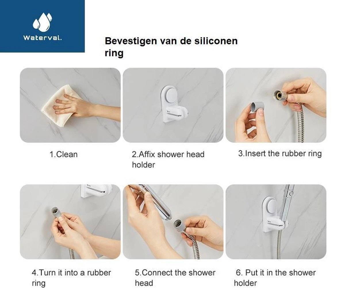 Zelfklevende Douchekophouder Met Zuignap - Universele Douchekop & Handdouche Houder - Verstelbaar - Handdouchehouder - Douche Kop Wandhouder - Zonder Boren & Schroeven 8 Zelfklevende Douchekophouder Met Zuignap - Universele Douchekop & Handdouche Houder - Verstelbaar - Handdouchehouder - Douche Kop Wandhouder - Zonder Boren & Schroeven - Afbeelding 6