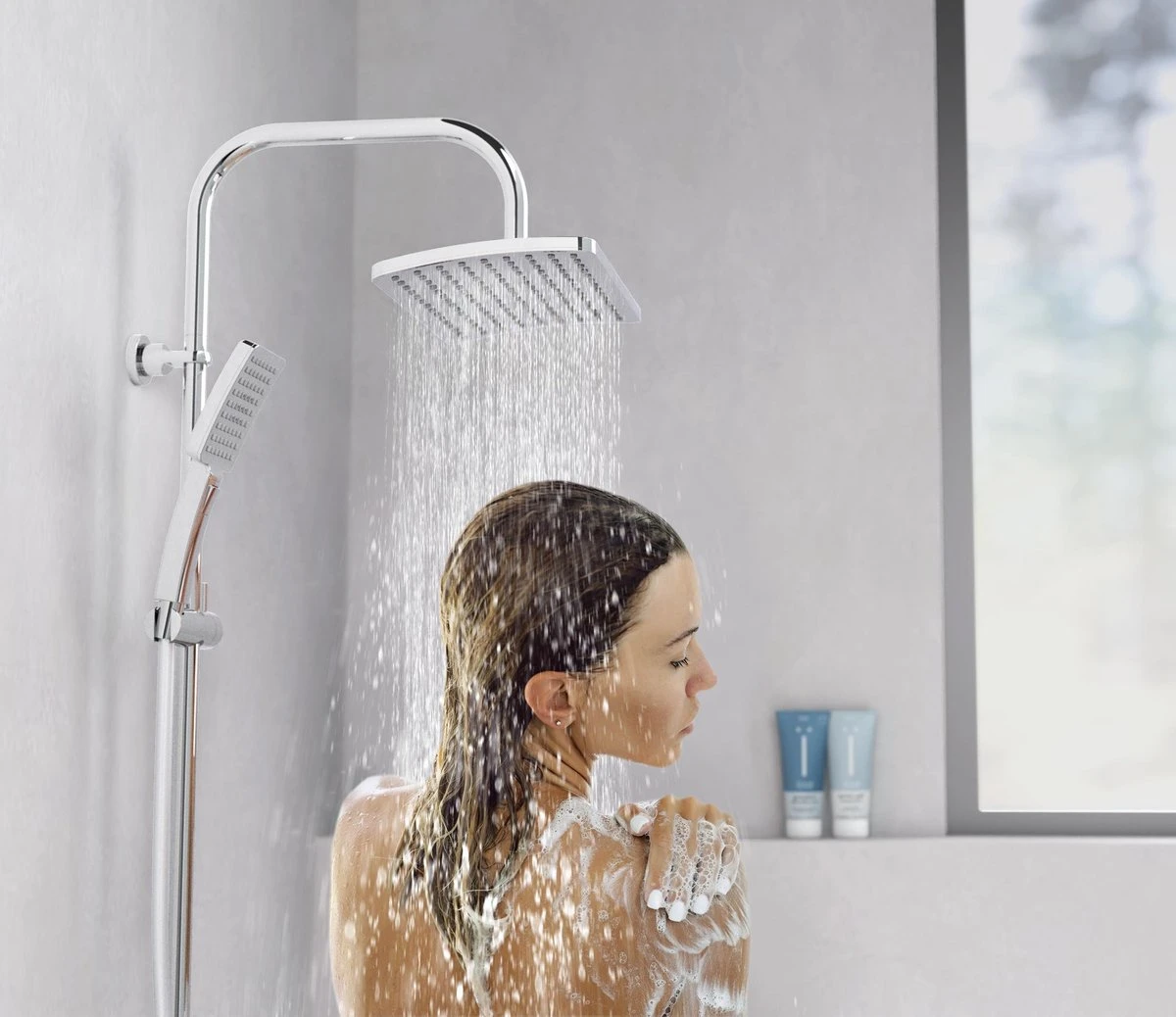 SCHÜTTE Mallorca Douchesysteem - Regendouche - 95 Cm Stang - Wandhouder In Hoogte Verstelbaar - Chroom 7 SCHÜTTE Mallorca Douchesysteem - Regendouche - 95 Cm Stang - Wandhouder In Hoogte Verstelbaar - Chroom - Afbeelding 5