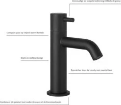 Merkloos Saqu Eurotrend Fonteinkraan - Hoog Model - Toiletkraan - Koudwaterkraan - Mat Zwart -Woonwinkel 1200x1042 7