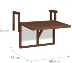 Relaxdays Balkontafel Inklapbaar - Klaptafel Balkon - Tafel Reling - Hangtafel Hout -Woonwinkel 1200x1060 2