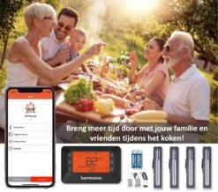 Hermanos® Digitale BBQ Thermometer Draadloos - Keukenthermometer - Bluetooth Met App - 4 Sondes - Magneet - Incl. Batterijen -Woonwinkel 1200x1061 4