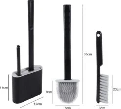 Lopoleis WC Borstel – Toiletborstel – Gesloten Bodem – WC Borstel Met Randreiniger – Siliconen – Zwart – WC Borstel Met Houder – Vrijstaand – Hangend – WC Borstel En Houder -Woonwinkel 1200x1083 3