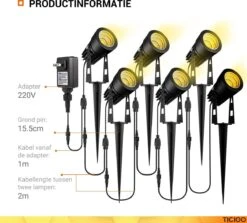 TIGIOO LED Tuinspot Buitenverlichting - 6 Tuinlampen - Tuinverlichting - Waterdicht (6 PACK) -Woonwinkel 1200x1085