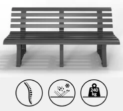 Casaria Tuinbank Orchidea – Kunststof/240kg Belastbaar – Antraciet -Woonwinkel 1200x1089