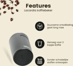 LaCardia Koffiebeker To Go Premium Zwart – Thermosbeker – Theebeker – 380ML – Herbruikbaar 14 LaCardia Koffiebeker To Go Premium Zwart – Thermosbeker – Theebeker – 380ML – Herbruikbaar -Woonwinkel 1200x1090 3